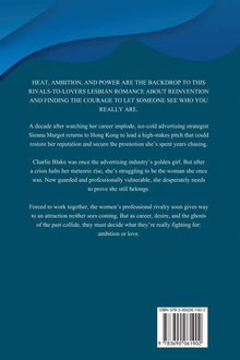 Text: Rivalität und Liebe zweier Frauen in der Werbebranche, die in Hongkong ihre Karriere und Gefühle verhandeln. Hintergrund: Blau.