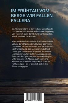 „IM FRÜHTAU VOM BERGE WIR FALLEN, FALLERA“ steht oben. Darunter eine Beschreibung eines Kriminalfalls um Specht und Sperber.