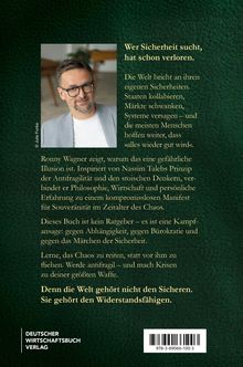 Texte über Sicherheit, Illusionen und Widerstandsfähigkeit. Ein Mann mit Brille vor einem unscharfen Hintergrund.