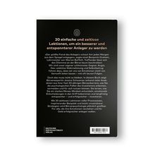 "20 einfache und zeitlose Lektionen, um ein besserer und entspannterer Anleger zu werden" steht oben. Text darunter beschreibt Börsentipps. Unten links ist ein Logo vom deutschen Wirtschaftsverlag.