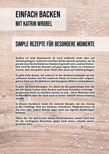 EINFACH BACKEN MIT KATRIN WROBEL: SIMPLE REZEPTE FÜR BESONDERE MOMENTE. Hintergrund aus Holz mit Salzstreuern.