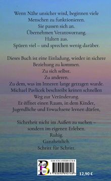 Klarer, erklärender Text über den Umgang mit Unsicherheit in Beziehungen. Pastellfarbener Hintergrund mit Wasser und Himmel.