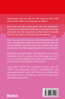 Text über Leben, verpasste Chancen, Neuanfänge und Liebe. Buchcover mit pinkem Hintergrund, "liberius" Logo unten links.