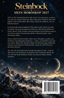 "Steinbock - Mein Horoskop 2027." Text über das Jahr 2027 für Steinböcke, begleitet von einem nächtlichen Bergpanorama.