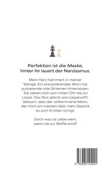 Perfektion ist die Maske, hinter ihr lauert der Narzissmus. Schachfiguren-Logo darüber, darunter Text über Narzissmus.