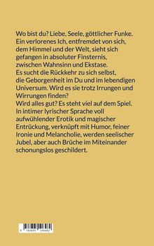 Text auf gelbem Hintergrund: Thematisiert den inneren Kampf und die Suche nach Selbstfindung in poetischer Sprache. Unten Barcode.