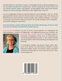 Text: Einführung in professionelle Begleitung hochbegabter Kinder, Praxishilfen für Lehrer. Bild: Frau mit Brille.