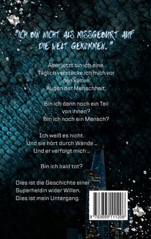 Ein Zitat steht oben, gefolgt von einem nachdenklichen Monolog über Identität und Angst, endend mit einem Barcode unten rechts.