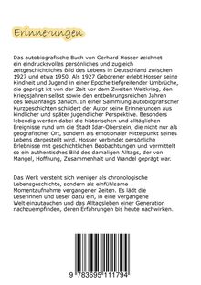 Das autobiografische Buch von Gerhard Hosser zeigt ein persönliches und zeitgeschichtliches Bild des Lebens 1927-1950.
