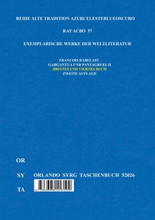 REIHE ALTE TRADITION AZURCELESTEBLUEOSCURO, François Rabelais’ Gargantua und Pantagruel II, zweite Auflage. Blau.