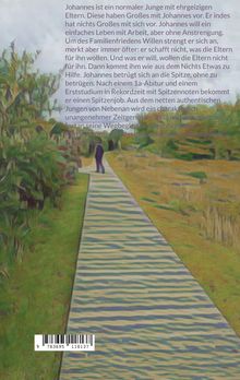 Text beschreibt Johannes' Leben und Ambitionen. 
Illustration: Ein Weg durch eine grüne Landschaft mit einer Person.