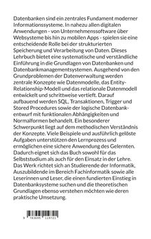 Ein umfassender Text beschreibt die Bedeutung von Datenbanken und zentrale Konzepte wie SQL und Datenmodelle. Unten: ISBN.