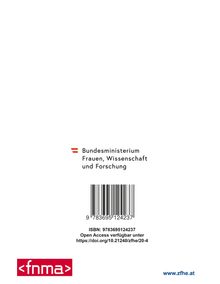 Text: "Bundesministerium Frauen, Wissenschaft und Forschung." Barcode und ISBN vorhanden. Logo: "<fnma>", Link: "www.zfhe.at".