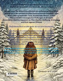 Zwischen Wintersonnenwende und Neujahr beginnt Qwendolin eine magische Reise. Für Kinder ab 8 Jahren. Eine verschneite Winterlandschaft mit Sternenhimmel und Bäumen.