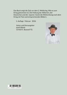 Text über den 2. Weltkrieg, Fokus auf Alliierte, Deutsche, Japaner. Autor: Josef Wiesli, Bild eines Mannes mit Hut und Fliege.