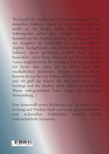 Text über eine persönliche Geschichte in Nordafrika, beginnende Verwandlung und eine humorvolle Lebensrückschau. Gradient-Hintergrund.