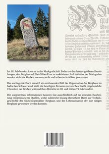 Text über den Bergbau im 18. Jahrhundert in Baden. Ein Stein mit der Jahreszahl 1790 und Bäumen im Hintergrund.