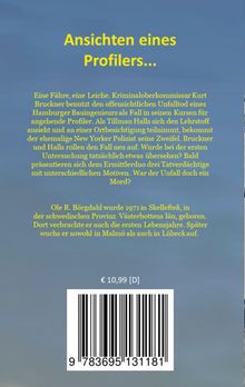 „Ansichten eines Profilers...“ Text beschreibt einen Kriminalfall, Preis: € 10,99. Barcode unten. Hintergrund in Blau.