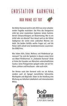 Text: "ENDSTATION KARNEVAL. DER PRINZ IST TOT." 
Logo: Kölner Tor mit Illustrationen.
