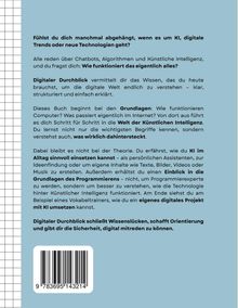 **Fühlst du dich manchmal abgehängt, wenn es um KI, digitale Trends oder neue Technologien geht?**  
Beschreibung eines Buches über KI-Grundlagen.   
Ein Barcode ist unten links.