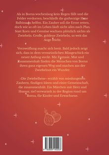 Text beschreibt eine Geschichte über eine Hexe, die versucht, verdorrte Felder zu retten. Grafik einer Zwiebel darunter.