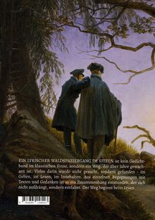 Ein lyrischer Waldspaziergang im Sitzen. Zwei Personen im Mantel im Wald, blicken in die Ferne, bei Dämmerung.