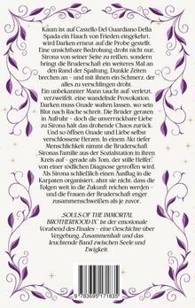 Kaum ist auf Castello Del Guardiano Della Spada ein Hauch von Frieden eingekehrt, wird Darken erneut... [Beschreibung geht weiter].

Dekorative violette Pflanzenranken umrahmen die Ränder. Unten ist ein Barcode.
