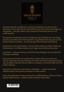 Text über Hoffnung, Schmerz, und innere Heilung. Oben ein Logo: ein stilisiertes Edelsteinmotiv mit "SOULVISIONS HANH TA".