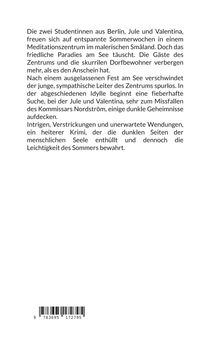 Text über zwei Berliner Studentinnen, Jule und Valentina, in einem Meditationszentrum in Småland, spannende Krimi-Handlung.