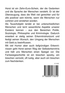 Text über Horst, einem Ten-Euro-Schein, der Gedanken der Menschen versteht und als Tauschobjekt lernt. Preis: €12,90.
