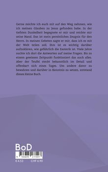 Glaube an Jesus, Esoterik-Gefahren, Zeugnis für den Herrn; unten: Preisangaben in Euro und CHF, darunter ein Barcode.