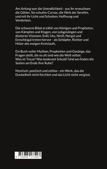 Texte beschreiben Mythen, Götter, und ewige Fragen über Treue, Schuld und Ruhe der Seelen. Mystisch und zeitlos. Unten ist ein Barcode.