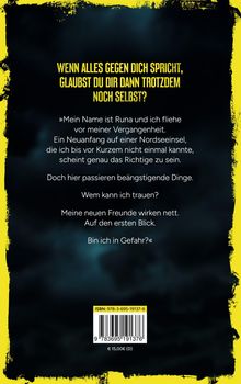Text: „Wenn alles gegen dich spricht, glaubst du dir dann trotzdem noch selbst?“

Ein mystischer Hintergrund mit gelbem Rand.