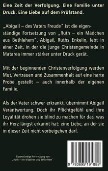 Eine Zeit der Verfolgung. Eine Familie unter Druck. Eine Liebe auf dem Prüfstand. Text beschreibt Abigails Geschichte.
