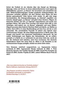 Text über ein Libretto "Schrei der Freiheit" und Widerstand in einer Militärdiktatur. Links unten ein Barcode.