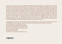 Ein Textauszug beschreibt humorvoll Katzen und eine Buchreihe über „Der Chaoskater“. Autoreninformation und Buchtitel sind enthalten.