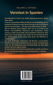 Ein Kriminalroman über Gerda Lutz, die in einem Fall von Macht und Intrigen in Spanien ermittelt. Thema: Mut und Loyalität.