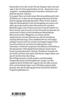 Ein Buchtext beschreibt eine autobiografische Geschichte eines jungen Mannes im Zivildienst mit Reisen und Erlebnissen.