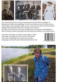 Text über die Familien Köhler und Böger in Sachsen, mit Fotos von Familienmitgliedern aus verschiedenen Jahrzehnten.