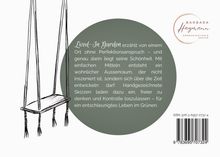 Ein handgezeichnetes Bild mit einer Schaukel. Text beschreibt einen "Lived-In Garden" als Ort ohne Perfektionsanspruch.