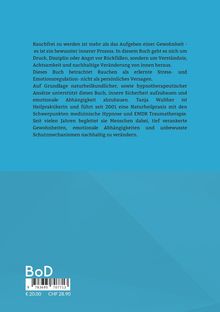 Text beschreibt den Ansatz zur Überwindung des Rauchens durch innere Prozesse, Hypnose und EMDR. Hintergrund: blau.