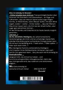 Texte zum Wandel durch KI, zum Nutzen intelligenter Technik und zur Wichtigkeit der bewussten Zeitnutzung. Blau-schwarzer Hintergrund.