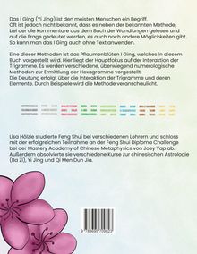 Texte beschreiben das I Ging und die Pflaumenblüten I Ging Methode. Unten links sind rosa Blüten abgebildet.