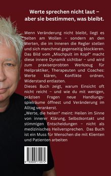 Text: "Werte sprechen nicht laut – aber sie bestimmen, was bleibt." Daneben ein Porträt eines Mannes mit weißem Haar.
