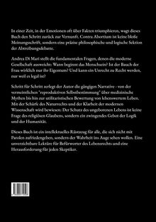 Das Bild beschreibt ein Buch über Vernunft in der Abtreibungsdebatte und kritisiert gängige Narrative zur Selbstbestimmung.