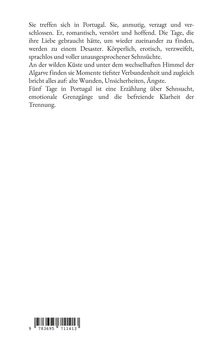 Ein Text beschreibt eine Liebesgeschichte in Portugal voller Sehnsüchte und Ängste. Darunter ein Barcode "9783695711413".