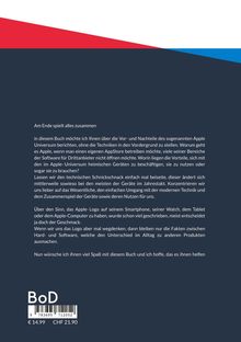 Am Ende spielt alles zusammen. Text über Vor- und Nachteile des Apple-Universums. Blau-rot-weißes Design oben. Preis: € 14,99.