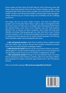Ein Text behandelt die Bedeutung der Taufe mit Fragen wie: "Wer soll getauft werden?" und "Wie wird man eigentlich ein Christ?" ISBN unten.