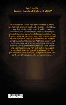 Buchtitel: "Harrison Grand and the Fate of ABYDOS" von Egan T Guenthers. Dunkler Hintergrund mit mystischer Atmosphäre.