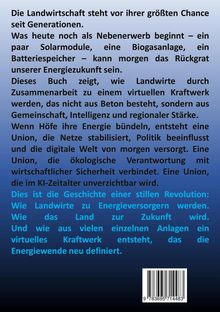 Text über die Rolle der Landwirtschaft als künftiger Energieversorger. Barcode unten rechts. Hintergrund blau.